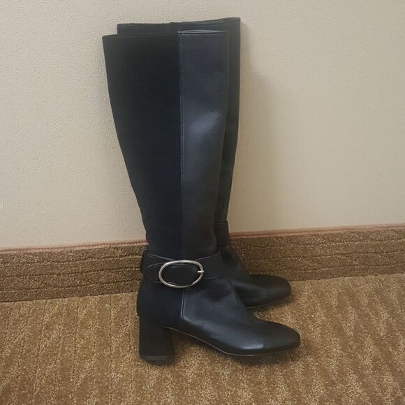 DONALD PLINER Black Riding Boots - Size 6 - Picture 1 of 8
